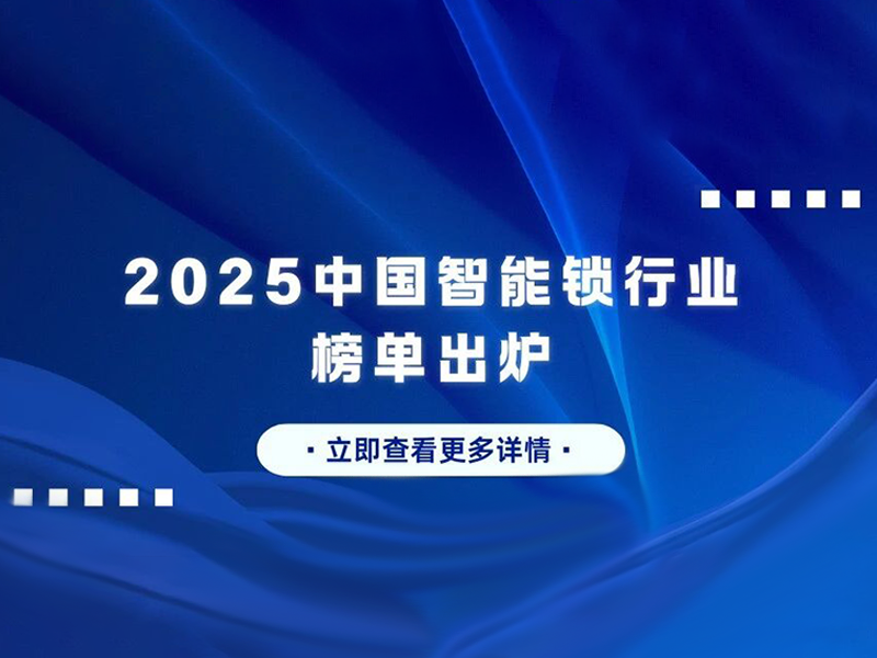 2025中国智能锁行业榜单出炉！领军品牌、爆款产品全汇总，选品不踩坑